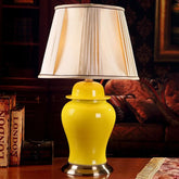 Yellow ceramic table lamp